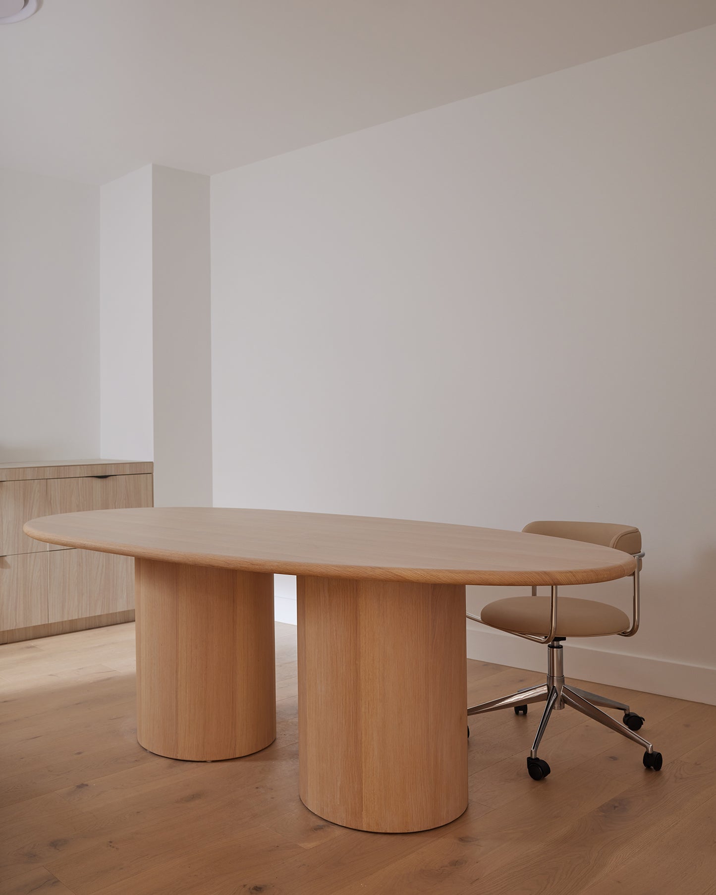 Offset Dining Table - travertine
