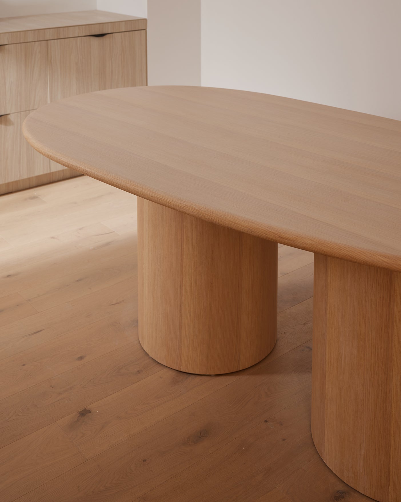 Offset Dining Table - travertine