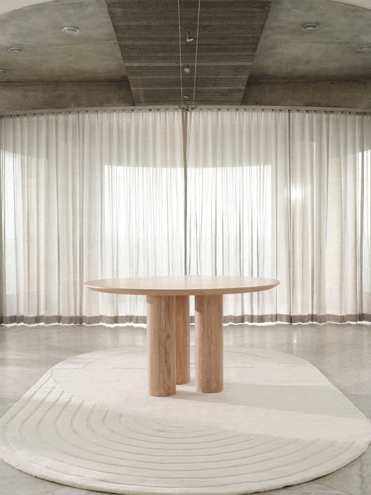 Tribute dining table in white ash