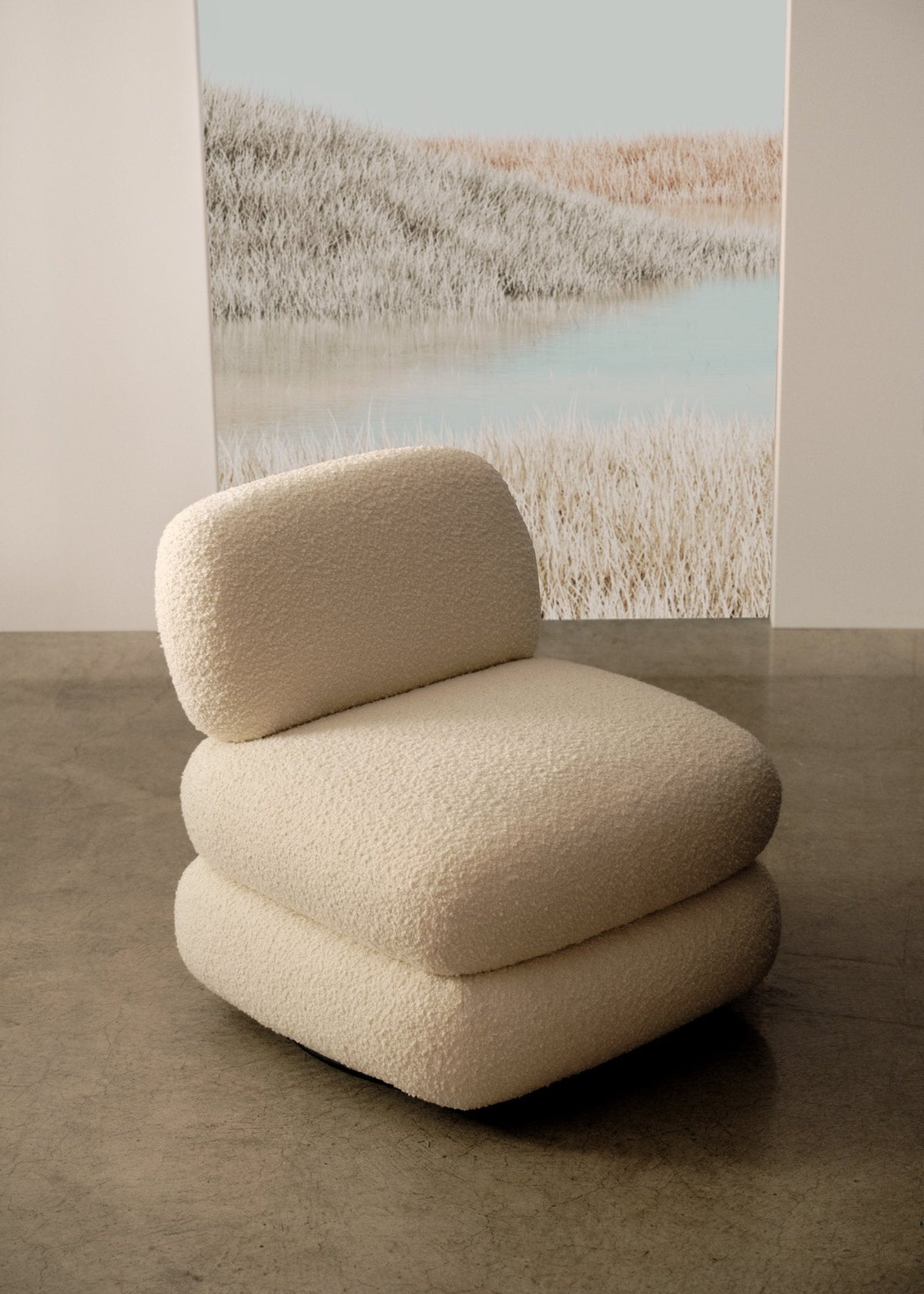 Layer Lounge Chair in boucle