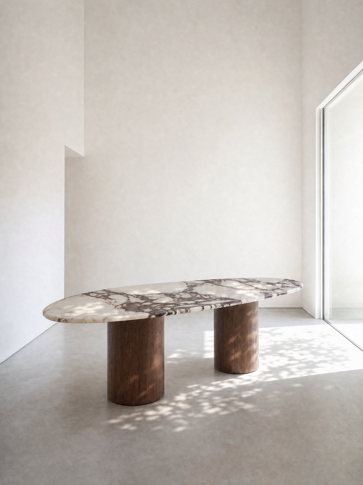 Offset Dining Table - stone fform
