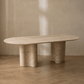 Ripple Dining Table in natural travertine | Sculptural stone dining table | fform