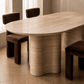 Ripple Dining Table travertine close up | Natural stone custom dining table | fform
