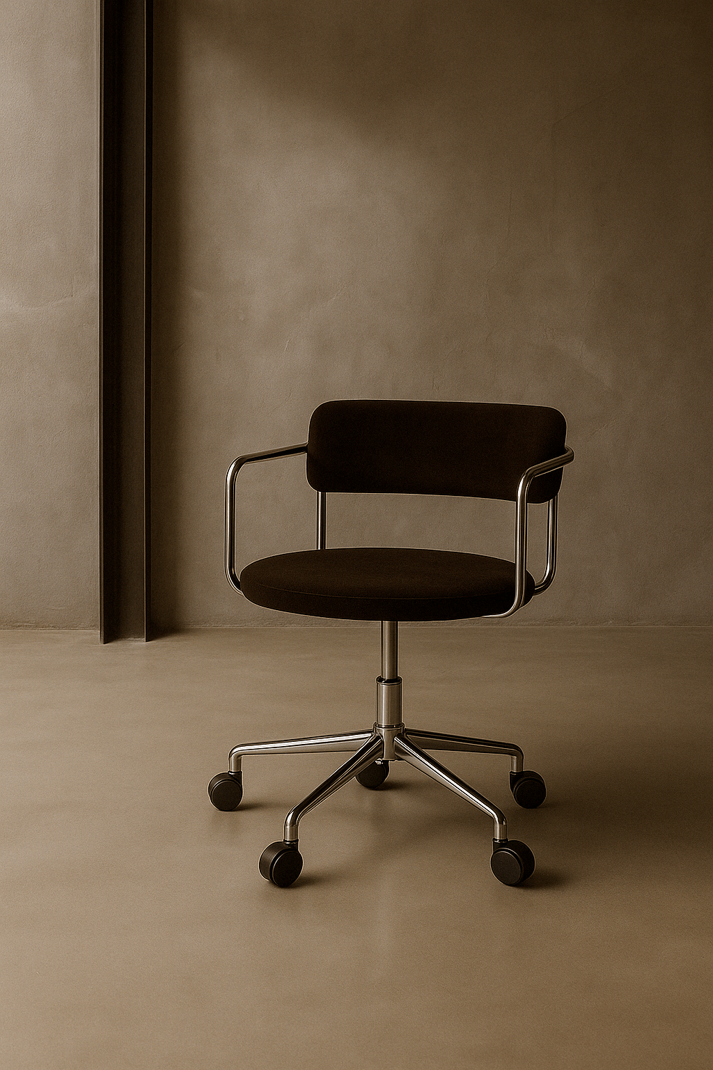 Tama Chair in dark cacao velvet