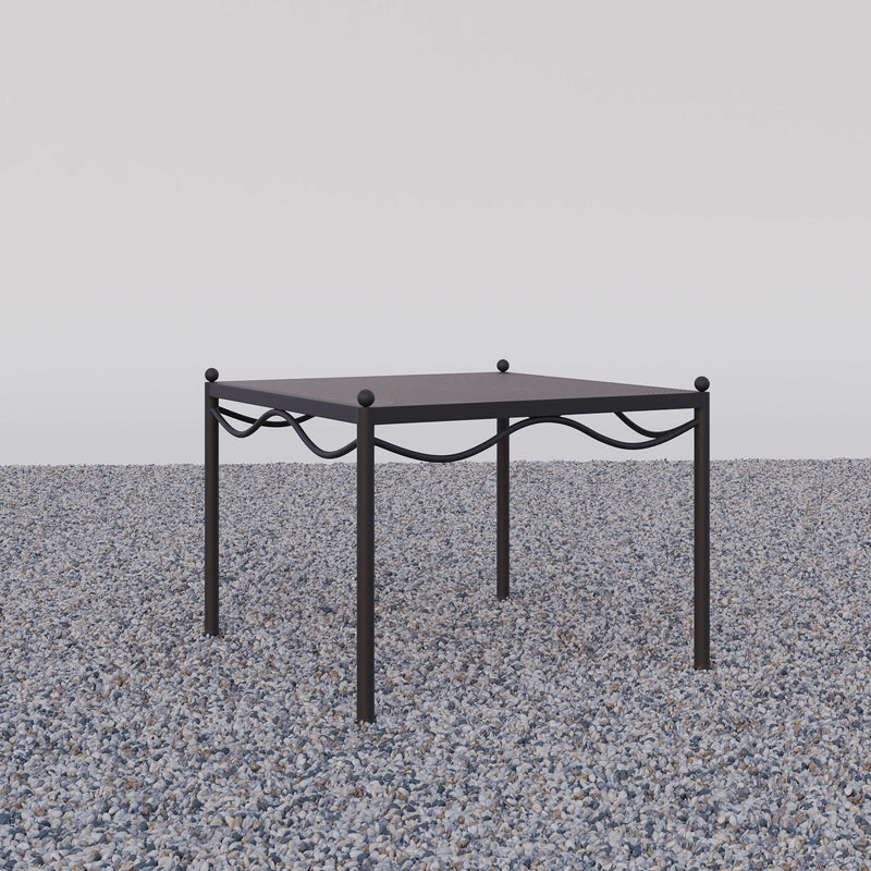 Aire Outdoor Table in black, full view