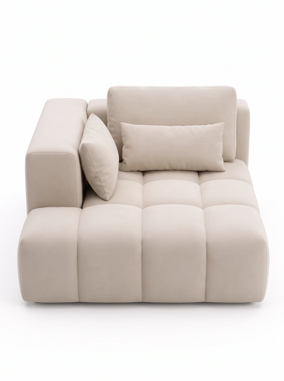 Geo Sofa, left corner chaise front view