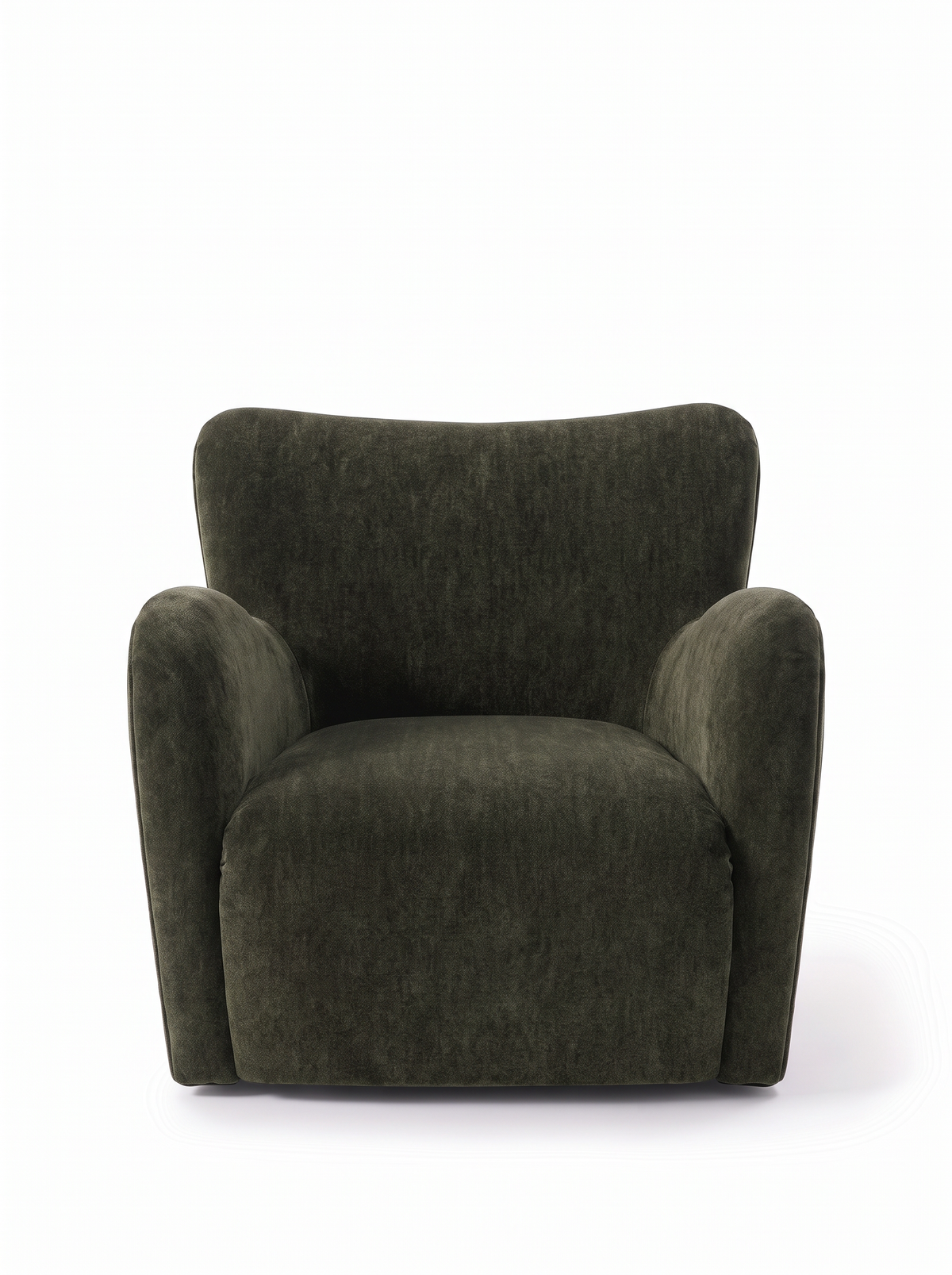 Plume Armchair in Kariega Olive, front