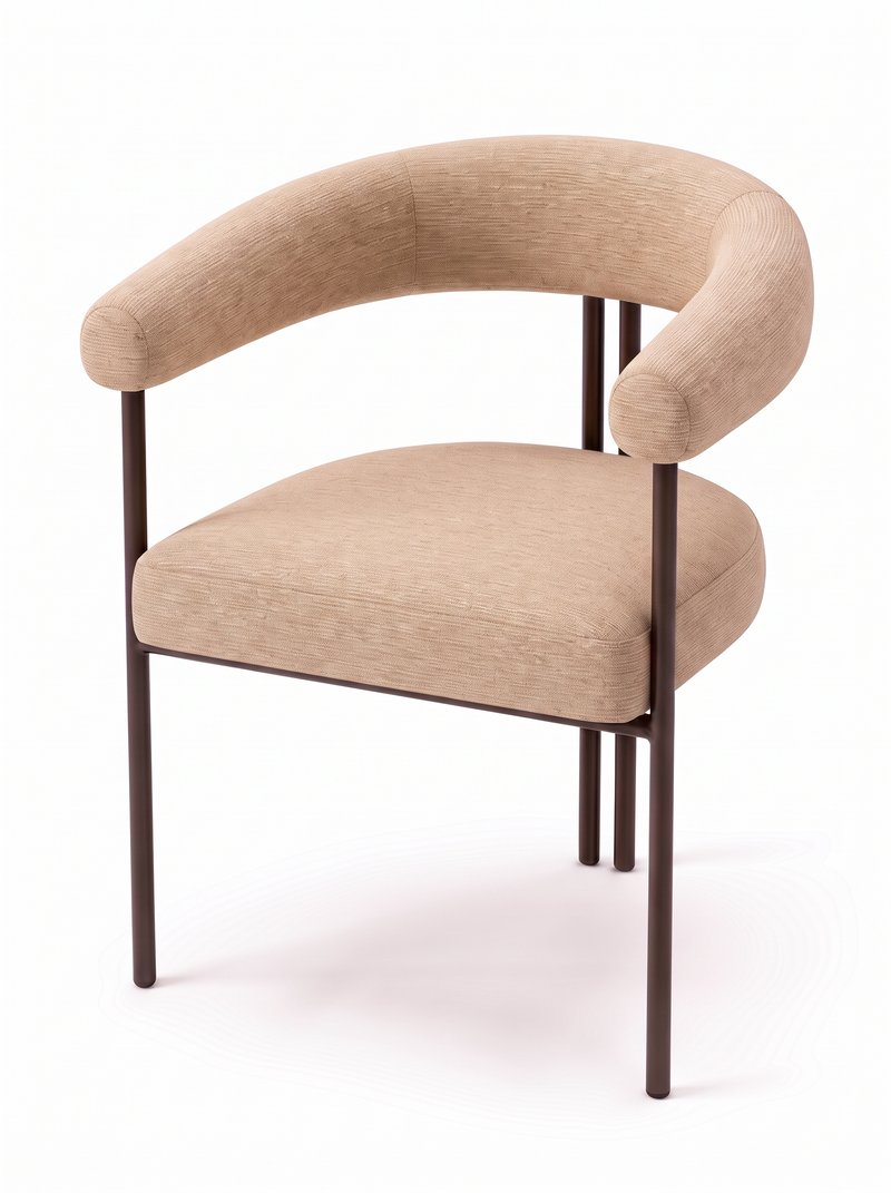 Hoop Dining Chair in Intaglio Sandstone and Bronze