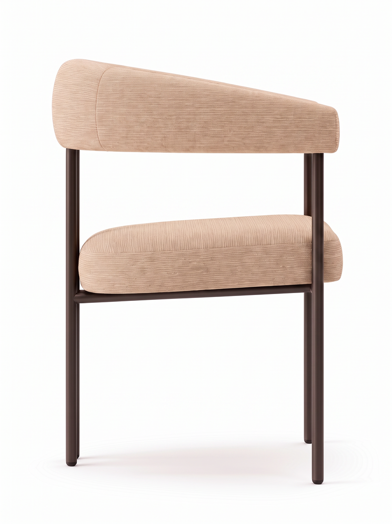 Hoop Dining Chair in Intaglio Sandstone and Bronze, third view