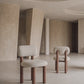 OO Dining Chair in Raymond Linen with walnut, in situ video