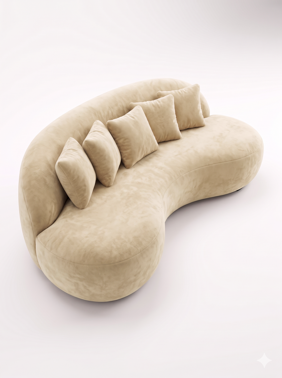 Puff Sofa 2.0 in Butter Velvet Sand, second view