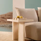 T Side Table in white onyx, side view