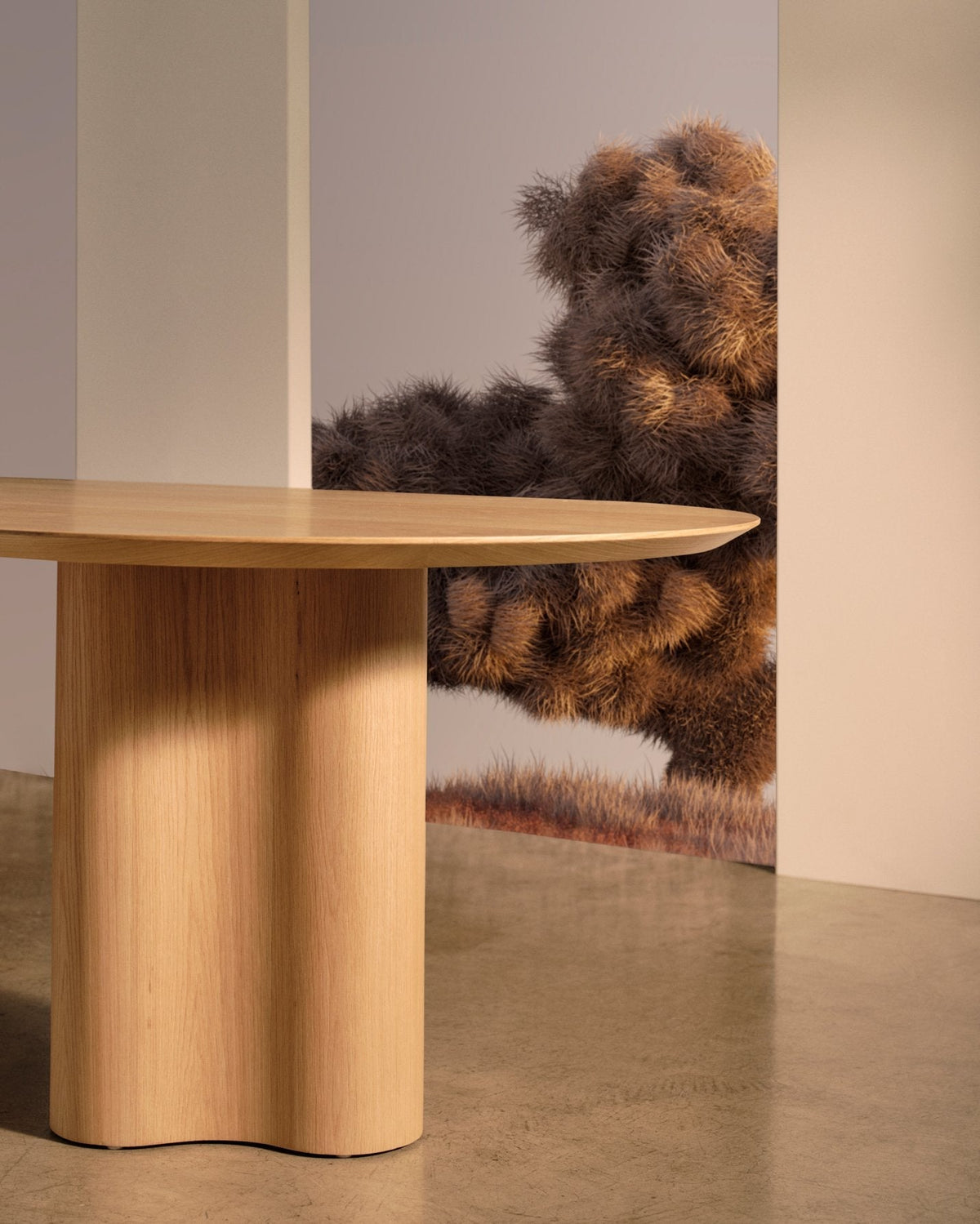 Walnut Ripple Dining Table 290, detail
