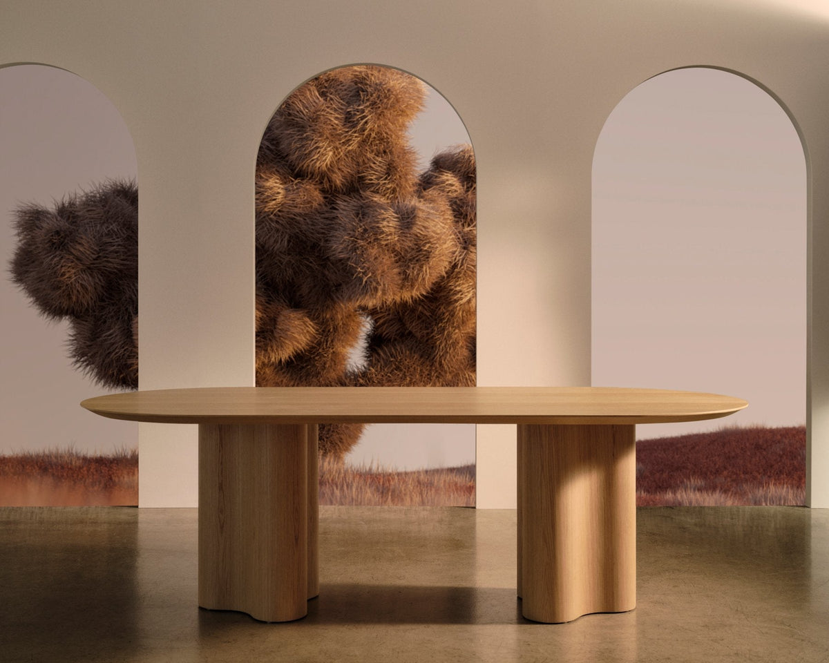 Walnut Ripple Dining Table 290, full view