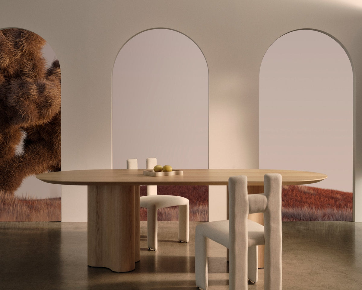 Walnut Ripple Dining Table 290, lifestyle