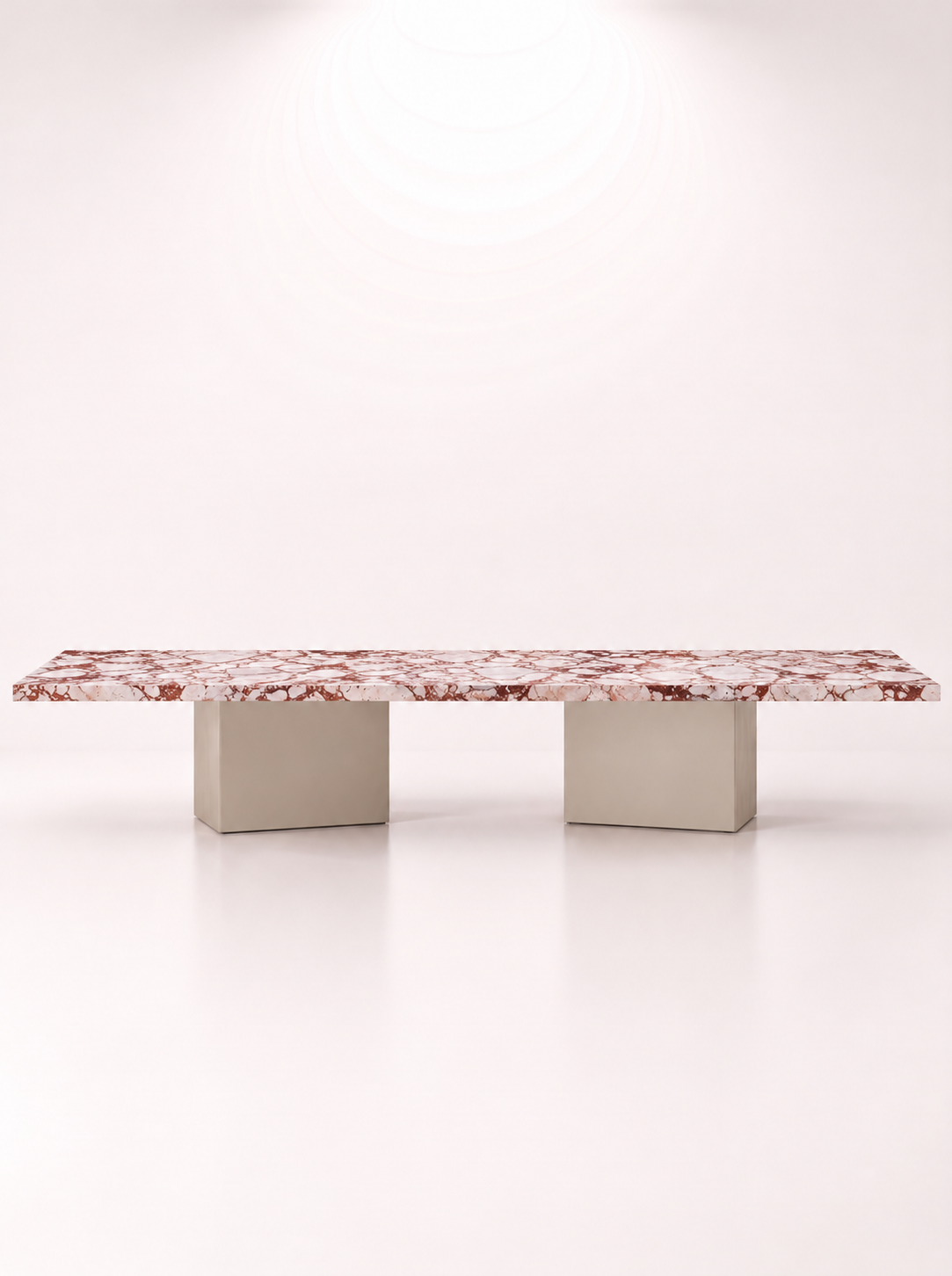 Petra Coffee Table in Turkish Rosa with 2PAC Stone, front